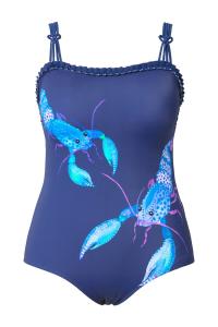 Купальник бандо Ulla Popken, индиго/голубой/темно-синий