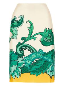 Юбка миди из шелка ETRO, белый