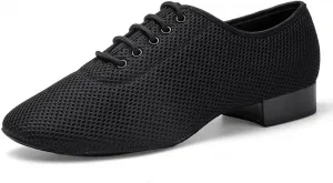 Мужские сетчатые бальные танцевальные туфли HIPPOSEUS, низкий каблук, для танго, сальсы, вальса и характерных танцев, модель KCBD