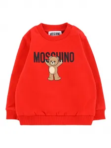 Толстовка с круглым вырезом и принтом Moschino Kids, красный