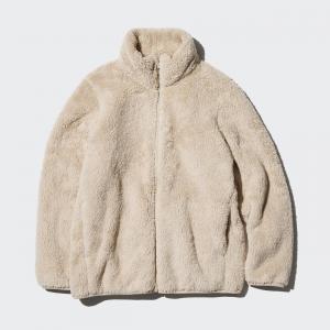 Пушистая флисовая куртка на молнии Uniqlo, 30 кремовый