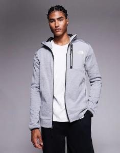 Толстовка с капюшоном North Face Mountain Athletics из флиса с застежкой-молнией серого цвета