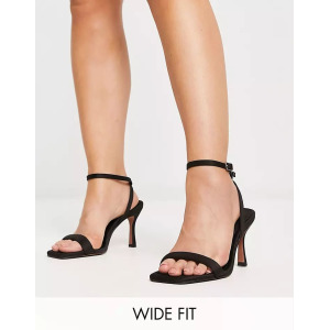 Босоножки ASOS DESIGN Wide Fit Halsey Barely There Heeled, черный