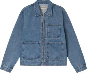 Куртка Stussy Denim Zip Work Jacket 'Washed Blue', синий