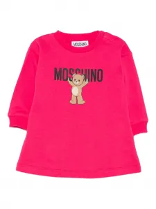 Платье с принтом Moschino Kids, розовый
