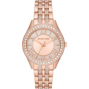 Часы наручные Michael Kors Harlowe Pavé Rose Gold-Tone, розовый