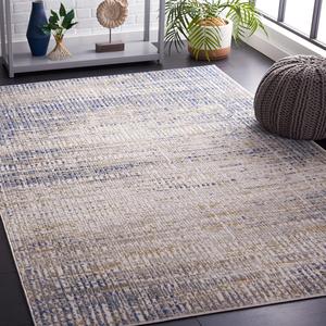 Ковер SAFAVIEH, 161 x 229 см, коллекции Palma - Beige & Blue, современный абстрактный дизайн, без линьки и простой в уходе, идеален для помещений с высокой проходимостью в гостиной, спальне (PAM356A)