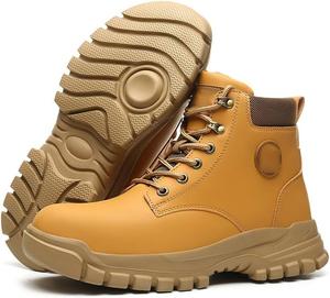 Мужские ботинки с защитой от ударов и проколов, кроссовки с стальным носком, унисекс, водонепроницаемые, огнеупорные, цветочные ботинки Generic, желтый