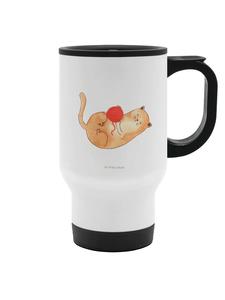 Белая дорожная кружка из кошачьей шерсти без поговорки Mr. & Mrs. Panda