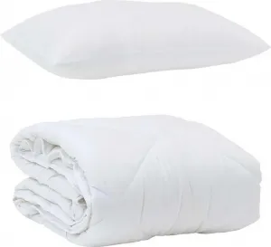 Летнее одеяло с подушкой, 2 шт., белое, из микрофибры vidaXL