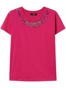 Футболка TWINSET с бахромой, розовый
