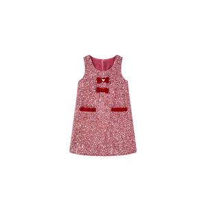 Детское платье с круглым вырезом, средней длины Disney, розовый