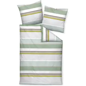 Постельное белье Janine «Mako-Satin87090 06 240х220+2х80х80», на молнии, цвет salbeigrün oliv silbergrau