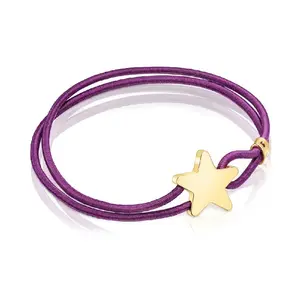 Браслет Tous Elastic Sweet Dolls With Star, позолоченное серебро/лиловый