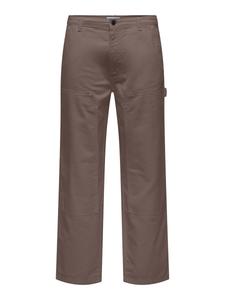 Тканевые брюки Only & Sons Loose fit Pants ONSFADE, темно-коричневый