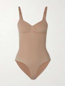 Бесшовный облегающий боди-трусы - Сиена Skims, бежевый