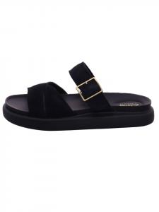 Clarks Женские спортивные мюли на плоской подошве, черные