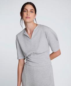 Женский укороченный топ с V-образным вырезом Kenneth Cole, Lightt Heather Gray