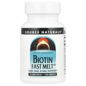 Source Naturals, Biotin Fast Melt , 10 000 мкг, 120 таблеток