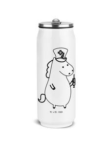 Mr. & Mrs. Panda Бутылка для воды с изображением единорога и медсестры, без надписи, белого цвета