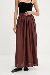 Юбка с льняной вставкой Answear.Lab, коричневый
