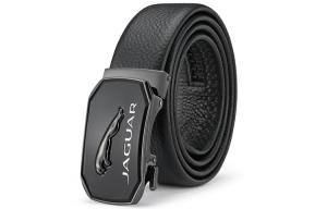 JAGUAR Кожаный мужской ремень черный, Black