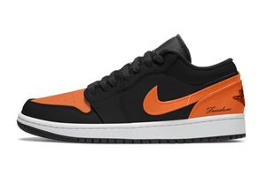 Jordan Air 1 Black Orange противоскользящие износостойкие низкие детские баскетбольные кроссовки Orange