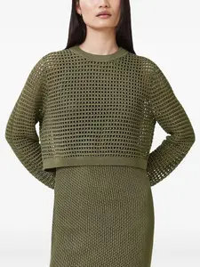 Платье миди рыхлой вязки AllSaints, зеленый