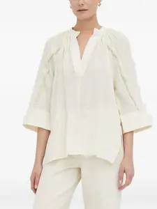 Блуза с бахромой и V-образным вырезом Day Birger Et Mikkelsen, белый