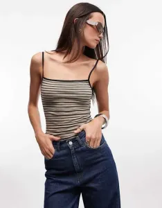 Жилет с прямыми бретелями Monki Kelly в оливковую полоску