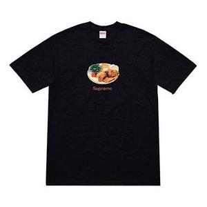 Футболка ss18 chicken dinner tee black printing short sleeve black Supreme, черный