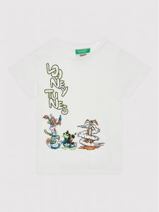 Футболка regular fit Looney Tunes 3U29G103K United Colors Of Benetton, белый