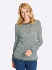 Свитер с круглым вырезом в нефритово-бежевом цвете Sieh an!