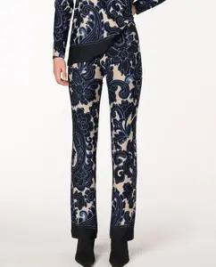 Брюки с принтом из трикотажного полотна Naulover, синий