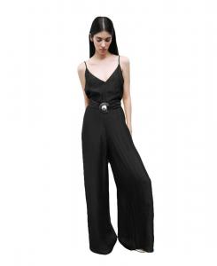 Женский комбинезон с металлическими аксессуарами NOCTURNE, Black
