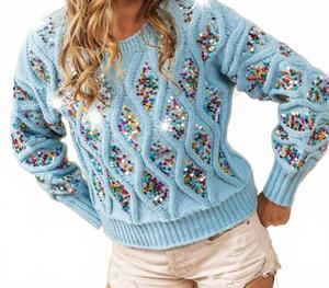 Женский свитер Сандра в синем BiBi