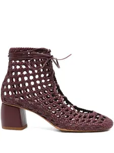 Плетеные ботильоны на шнуровке Forte Forte, красный
