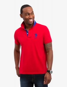 Футболка поло U.S. Polo Assn. Slim Fit Stretch Solid, красный
