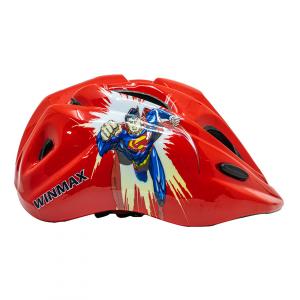 Шлем детский Carebull Winmax Bicycle Superman 4-10 Years Old, красный