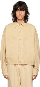 Бежевая джинсовая куртка Trucker с принтом We11done