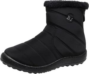 No Brand Модные зимние женские водонепроницаемые плоские ботинки на молнии, сохраняющие тепло, комфортные средние ботинки, осенняя куртка (серый, 7)