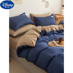 Disney Комплект постельного белья 1.2м, 3 предмета, для кровати 150 см, джинсово-синий + хаки, категория А, не скатывается