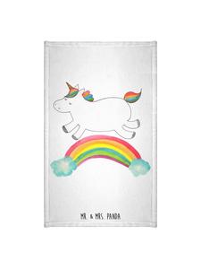 Mr. & Mrs. Panda Полотенце с изображением единорога и радуги, без надписи, белого цвета