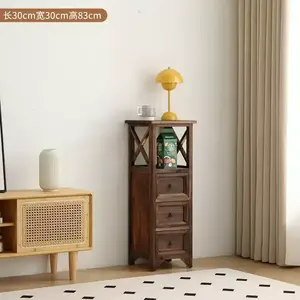 Yu Senyi Комод для гостиной из массива дерева в стиле ретро, 5 ящиков, черный орех, усиленная конструкция