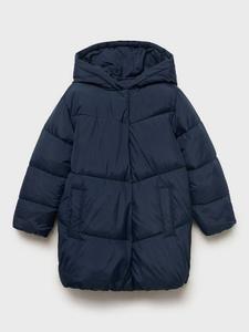 Детское стёганое пальто Anna с капюшоном Mango, Navy