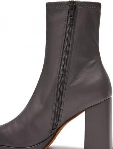 Женские ботильоны на высокой массивной подошве с платформой, квадратным носком и молнией, для работы, шопинга и повседневной носки, размеры 4-16 США Wo wagas, Grey