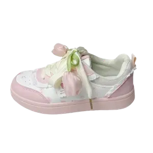 JimiXiong Женские лоу-топ скейтборд кроссовки розовые, цвет Pink