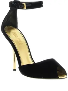 Босоножки Jessica на каблуке 105 мм с ремешком на щиколотке Paris Texas, черный