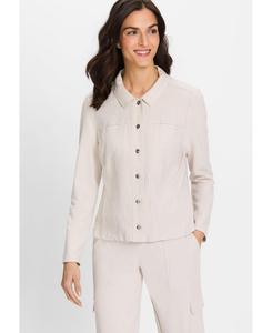 Женская куртка из льняной ткани, смешанной с другими материалами Olsen, Light stone