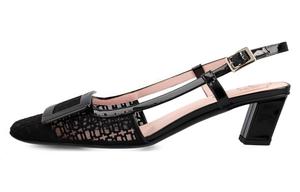 Roger Vivier Кожаные туфли-лодочки на массивном каблуке для женщин, черные